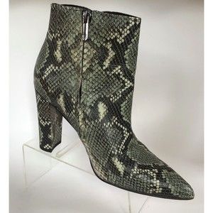 SAM EDELMAN Raelle Snakeskin Embossed Leather Ankle Boots (Size 8)